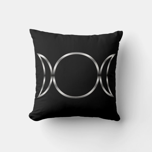 Falln Pagan Triple Goddess Symbol Throw Pillow (Front)