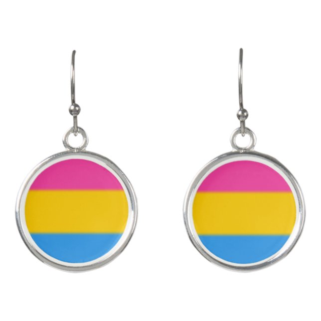 Falln Pansexual Pride Flag Earrings (Front)