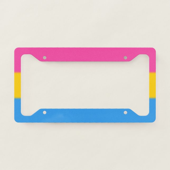 Falln Pansexual Pride Flag License Plate Frame (Front)