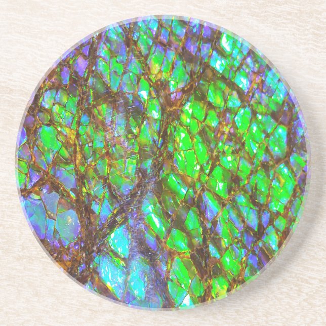 Falln Peacock Ammolite Coaster (Front)