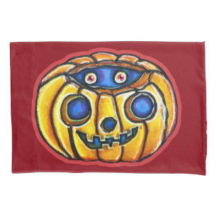 Falln Peeky Pumpkin Vintage Halloweenies Pillow Case