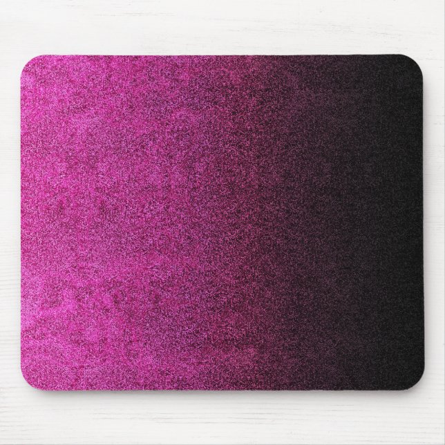 Falln Pink & Black Glitter Gradient Mouse Pad (Front)