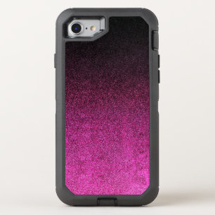 Falln Pink & Black Glitter Gradient OtterBox Defender iPhone SE/8/7 Case