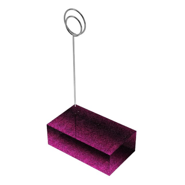 Falln Pink & Black Glitter Gradient Place Card Holder (Corner)