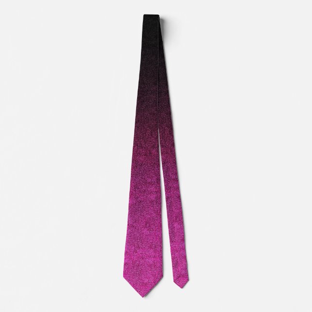 Falln Pink & Black Glitter Gradient Tie (Front)