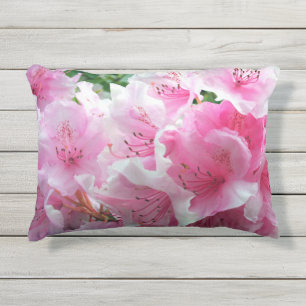 Falln Pink Floral Blossoms Outdoor Pillow