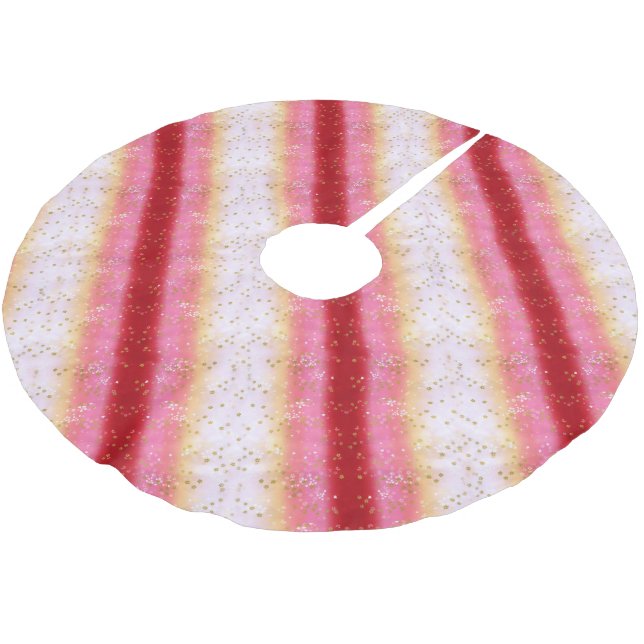 Falln Pink Sakura Sunrise Brushed Polyester Tree Skirt (Angled)