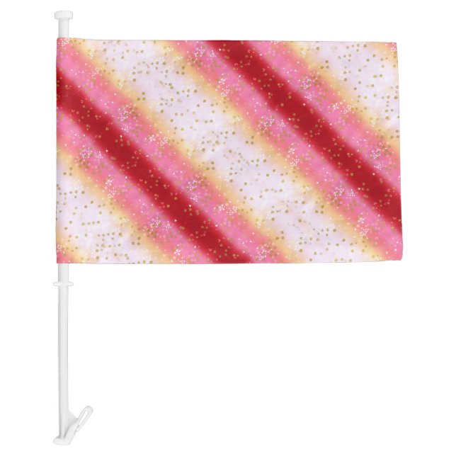 Falln Pink Sakura Sunrise Car Flag (Front)