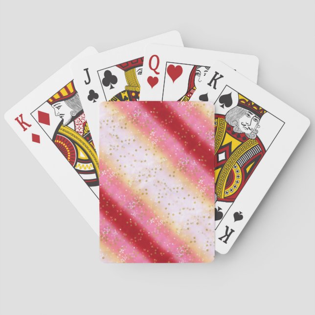 Falln Pink Sakura Sunrise Poker Cards (Back)