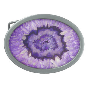Falln Purple Agate Geode Belt Buckle