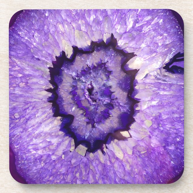 Falln Purple Agate Geode Beverage Coaster (Front)