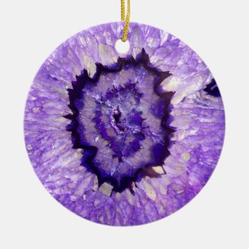 Falln Purple Agate Geode Ceramic Ornament by FallnAngelCreations at Zazzle