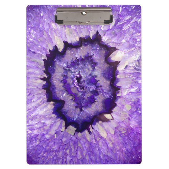 Falln Purple Agate Geode Clipboard (Front)