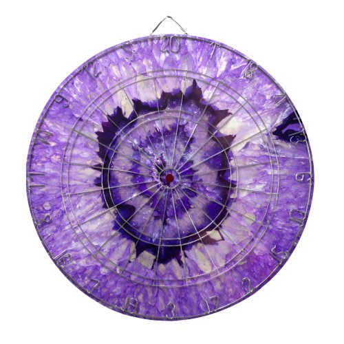 Falln Purple Agate Geode Dartboard With Darts