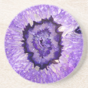 Falln Purple Agate Geode Drink Coaster