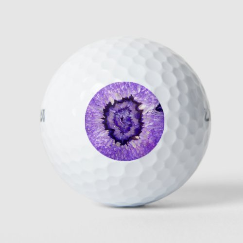 Falln Purple Agate Geode Golf Balls