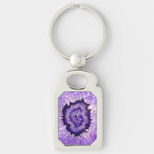 Falln Purple Agate Geode Keychain
