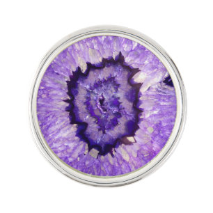 Falln Purple Agate Geode Lapel Pin