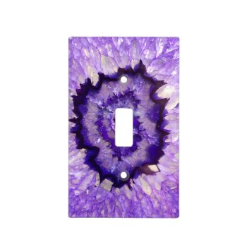 Falln Purple Agate Geode Light Switch Cover by FallnAngelCreations at Zazzle