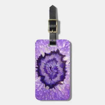Falln Purple Agate Geode Luggage Tag by FallnAngelCreations at Zazzle