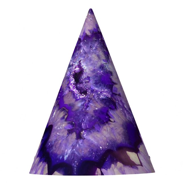Falln Purple Agate Geode Party Hat (Front)
