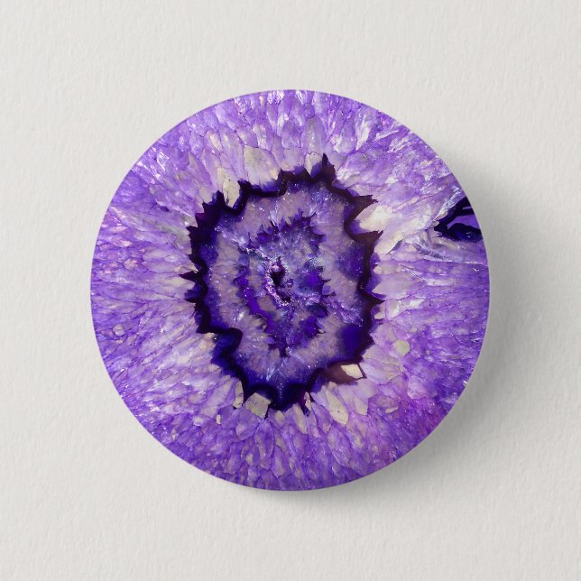 Falln Purple Agate Geode Pinback Button (Front)