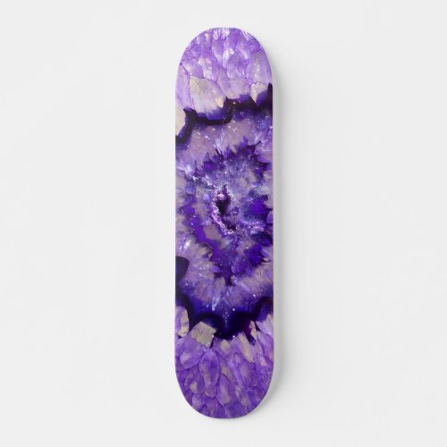 Falln Purple Agate Geode Skateboard