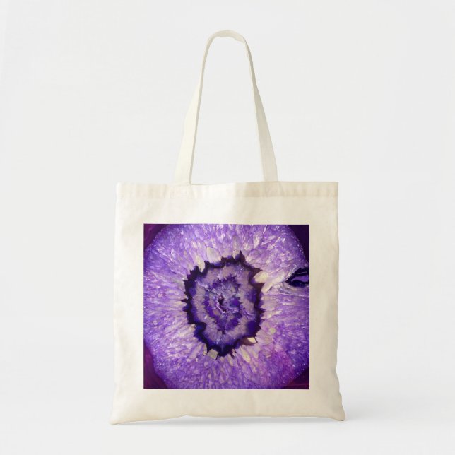 Falln Purple Agate Geode Tote Bag (Front)