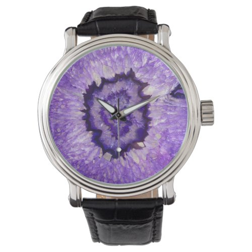 Falln Purple Agate Geode Watch