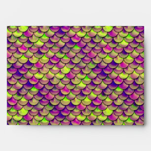 Falln Purple and Green Scales Envelope