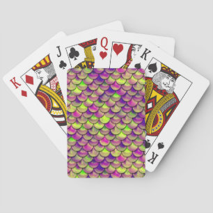 Falln Purple and Green Scales Poker Cards
