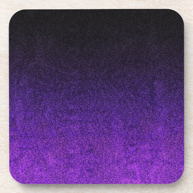 Falln Purple & Black Glitter Gradient Beverage Coaster (Front)