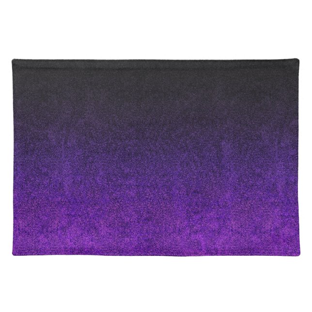 Falln Purple & Black Glitter Gradient Cloth Placemat (Front)