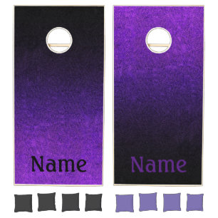Falln Purple & Black Glitter Gradient Cornhole Set