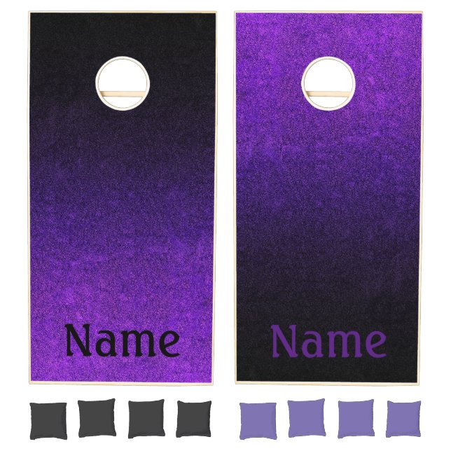 Falln Purple & Black Glitter Gradient Cornhole Set (Set)