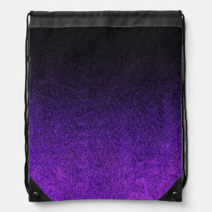 Falln Purple & Black Glitter Gradient Drawstring Bag
