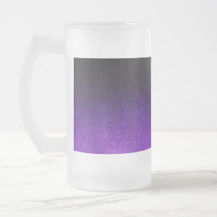 Falln Purple & Black Glitter Gradient Frosted Glass Beer Mug