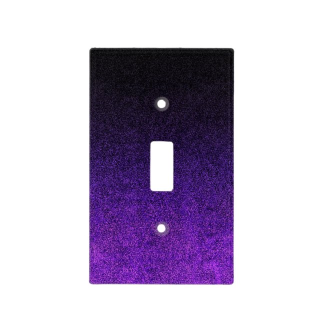 Falln Purple & Black Glitter Gradient Light Switch Cover (Front)