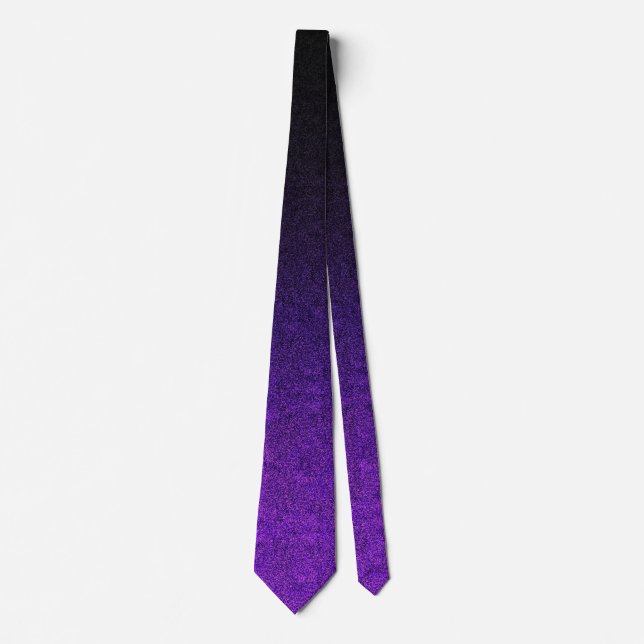 Falln Purple & Black Glitter Gradient Neck Tie (Front)