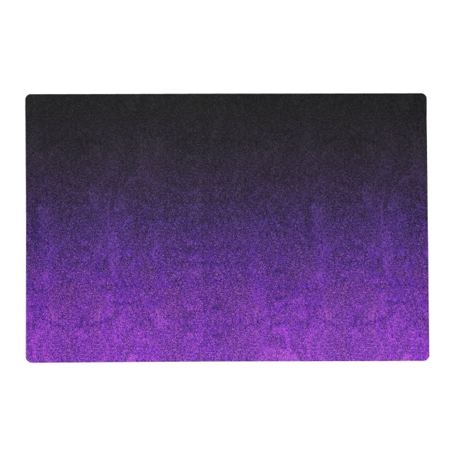 Falln Purple & Black Glitter Gradient Placemat (Front)