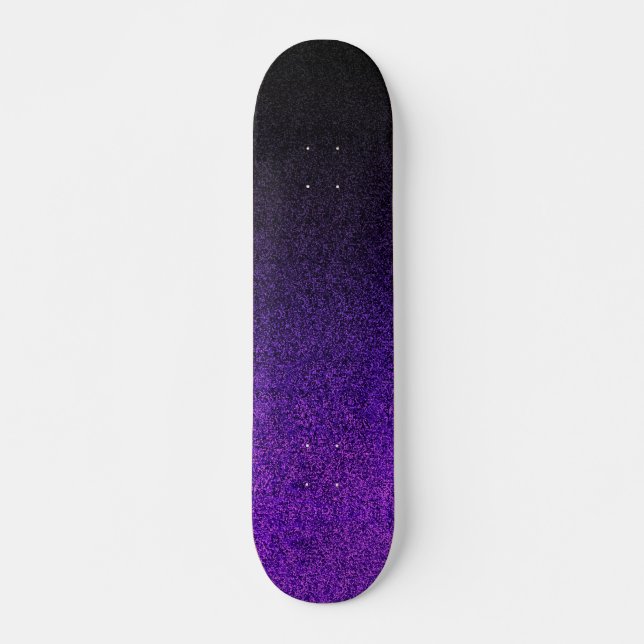 Falln Purple & Black Glitter Gradient Skateboard Deck (Front)