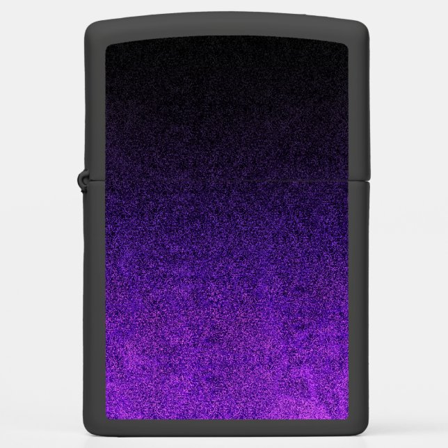 Falln Purple & Black Glitter Gradient Zippo Lighter (Front)