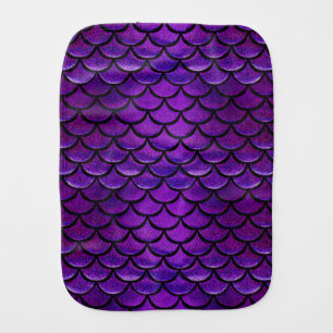Falln Purple & Blue Mermaid Scales Burp Cloth