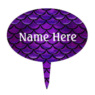 Falln Purple & Blue Mermaid Scales Cake Topper