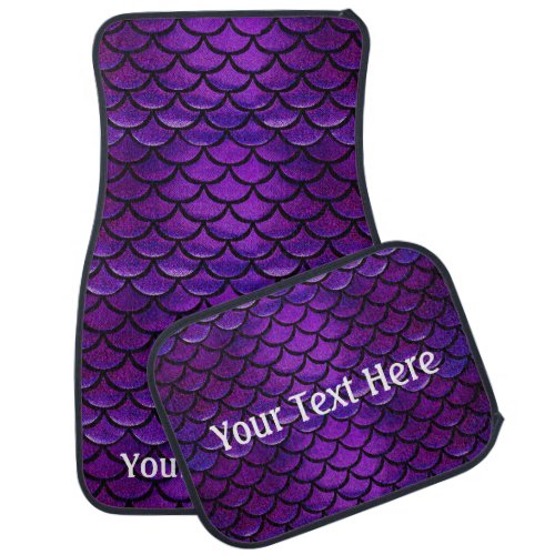 Falln Purple  Blue Mermaid Scales Car Mat