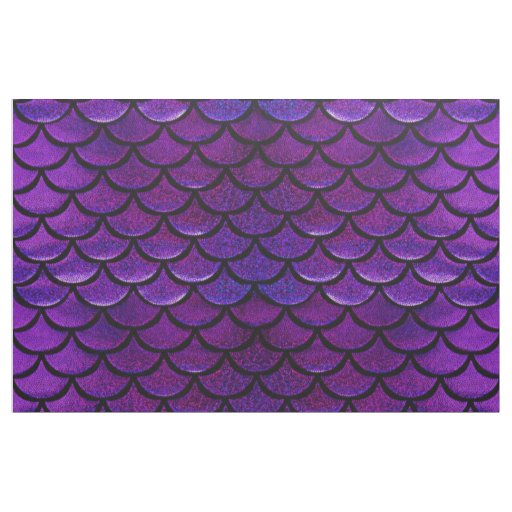 Falln Purple & Blue Mermaid Scales Fabric