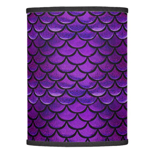 Falln Purple & Blue Mermaid Scales Lamp Shade (Front)