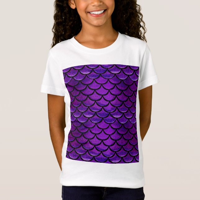 Falln Purple & Blue Mermaid Scales T-Shirt (Front)