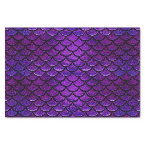 Falln Purple  Blue Mermaid Scales Tissue Paper