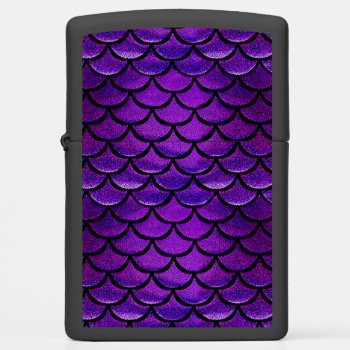 Falln Purple & Blue Mermaid Scales Zippo Lighter by FallnAngelCreations at Zazzle